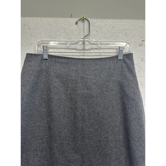 The Limited Women Wool Blend Skirt Made in Italy Size 10 Charcoal Felt Fringe - Picture 4 of 7
